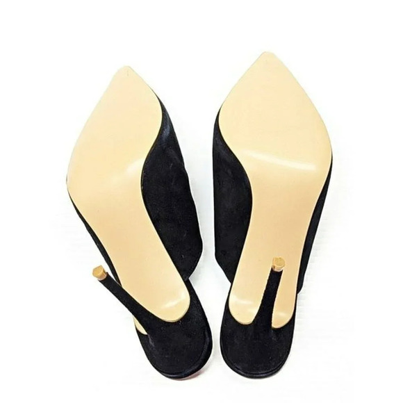 Aqua Women's Flare Mules Suede Pointed Toe High-Heel Black Size 9 (MSRP $99) - Picture 8 of 9